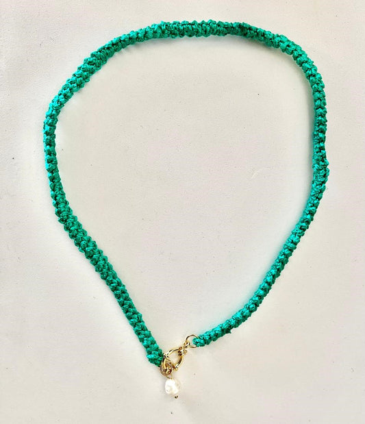 Collar Tejido Turquesa