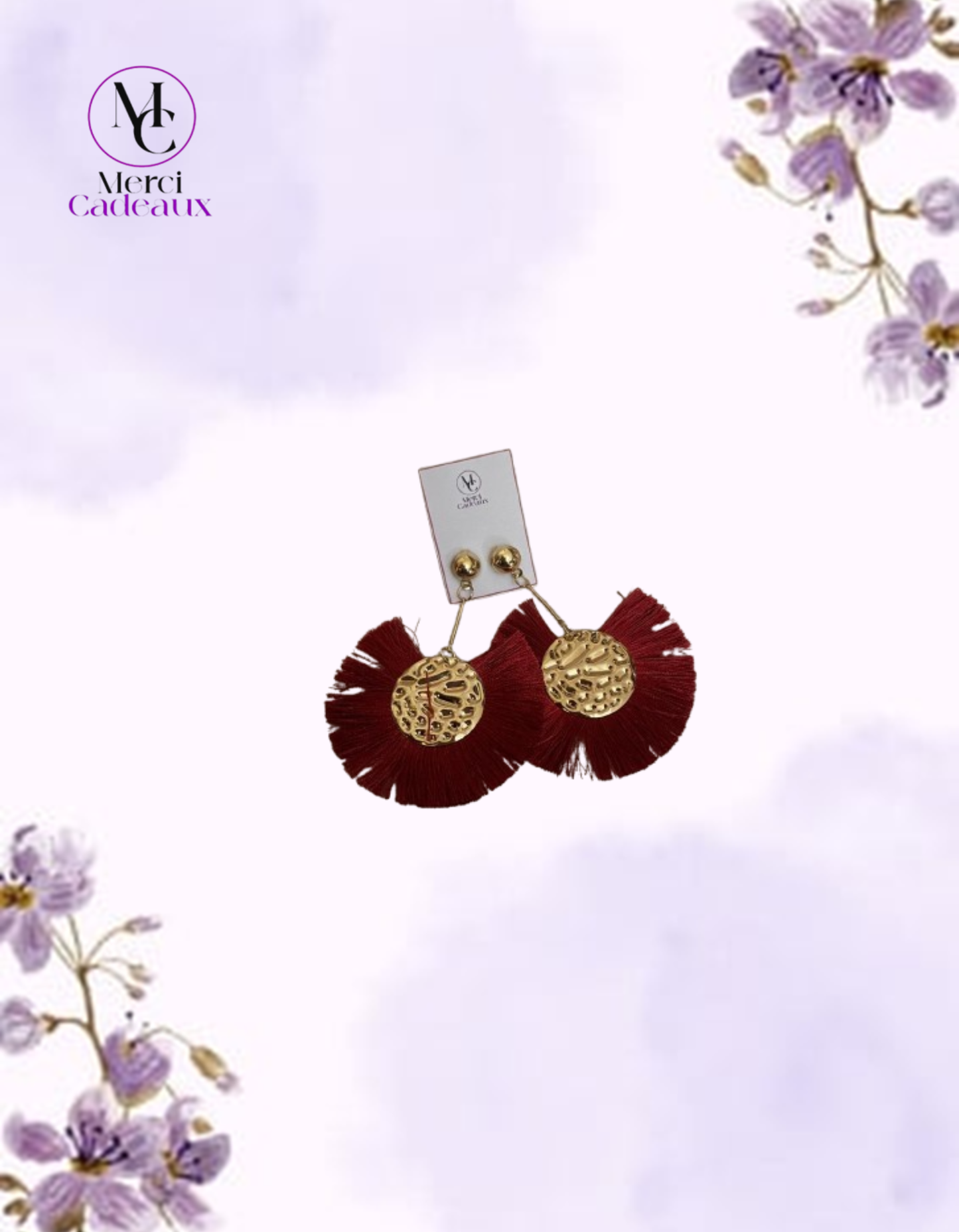 Pendientes de Flecos Blanco o Burdeo