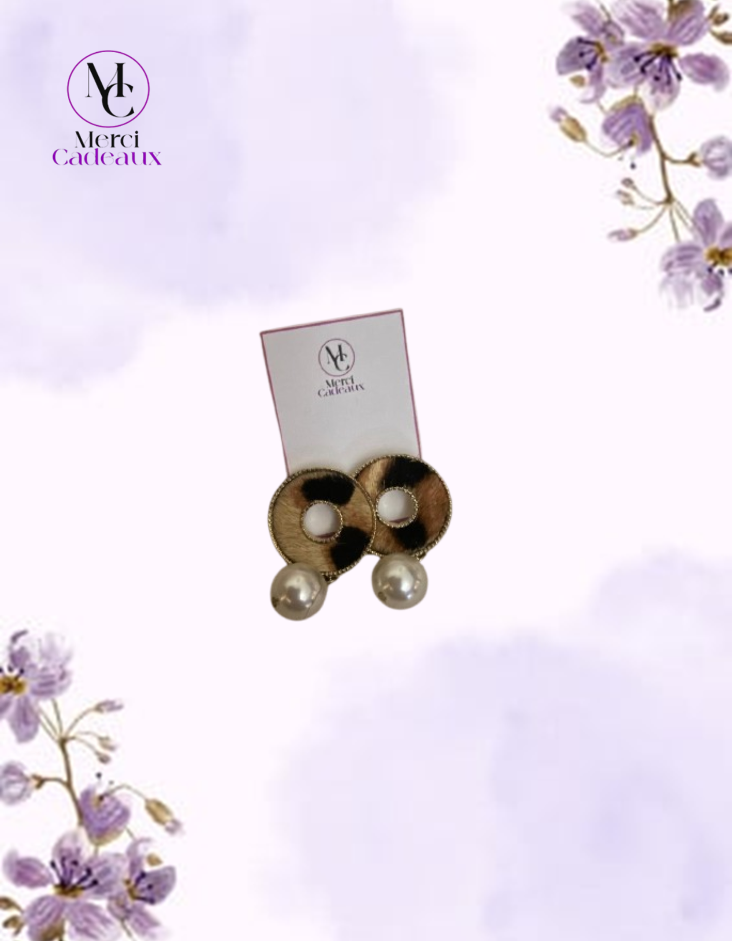 Pendientes de Animal Print con Perla