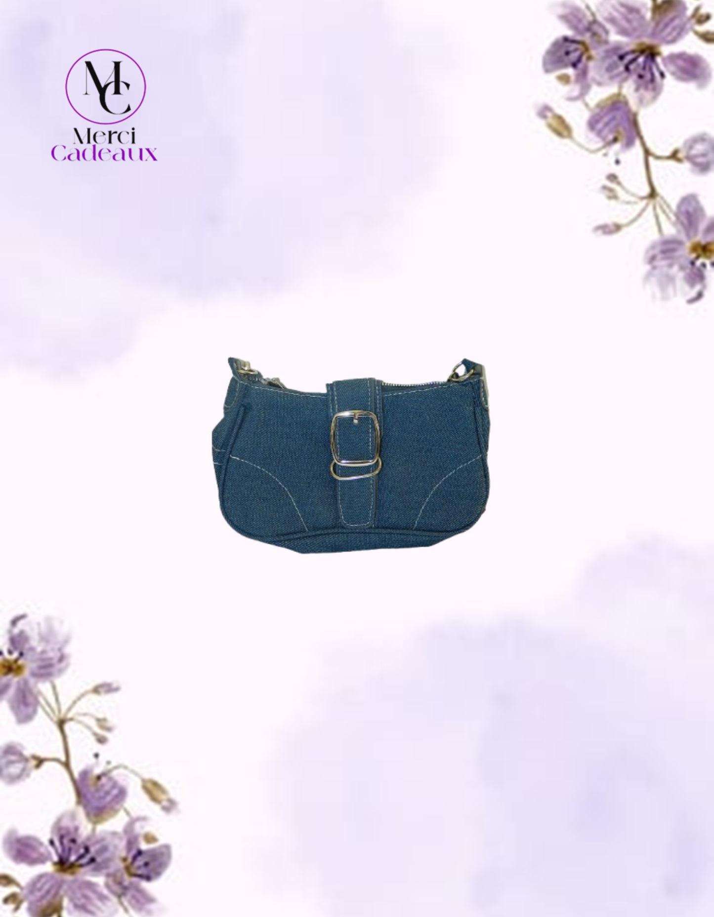 Cartera de hombro vaquero con cadena, bolso cuadrado
