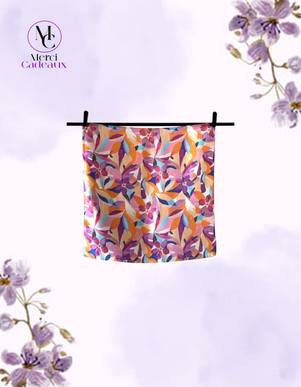 Pañuelo de Seda Floreado