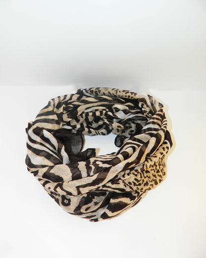 Pañuelo largo de Gasa con diseño