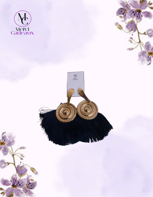 Pendientes de Flecos Azules o Negros