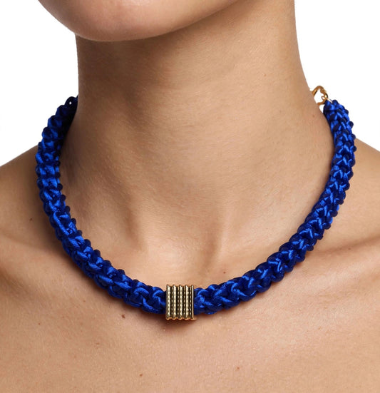 Collar Tejido Azul