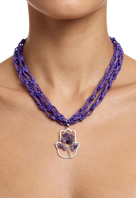 Collar tejido Morado