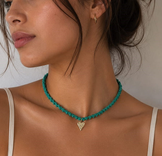 Collar Tejido Turquesa