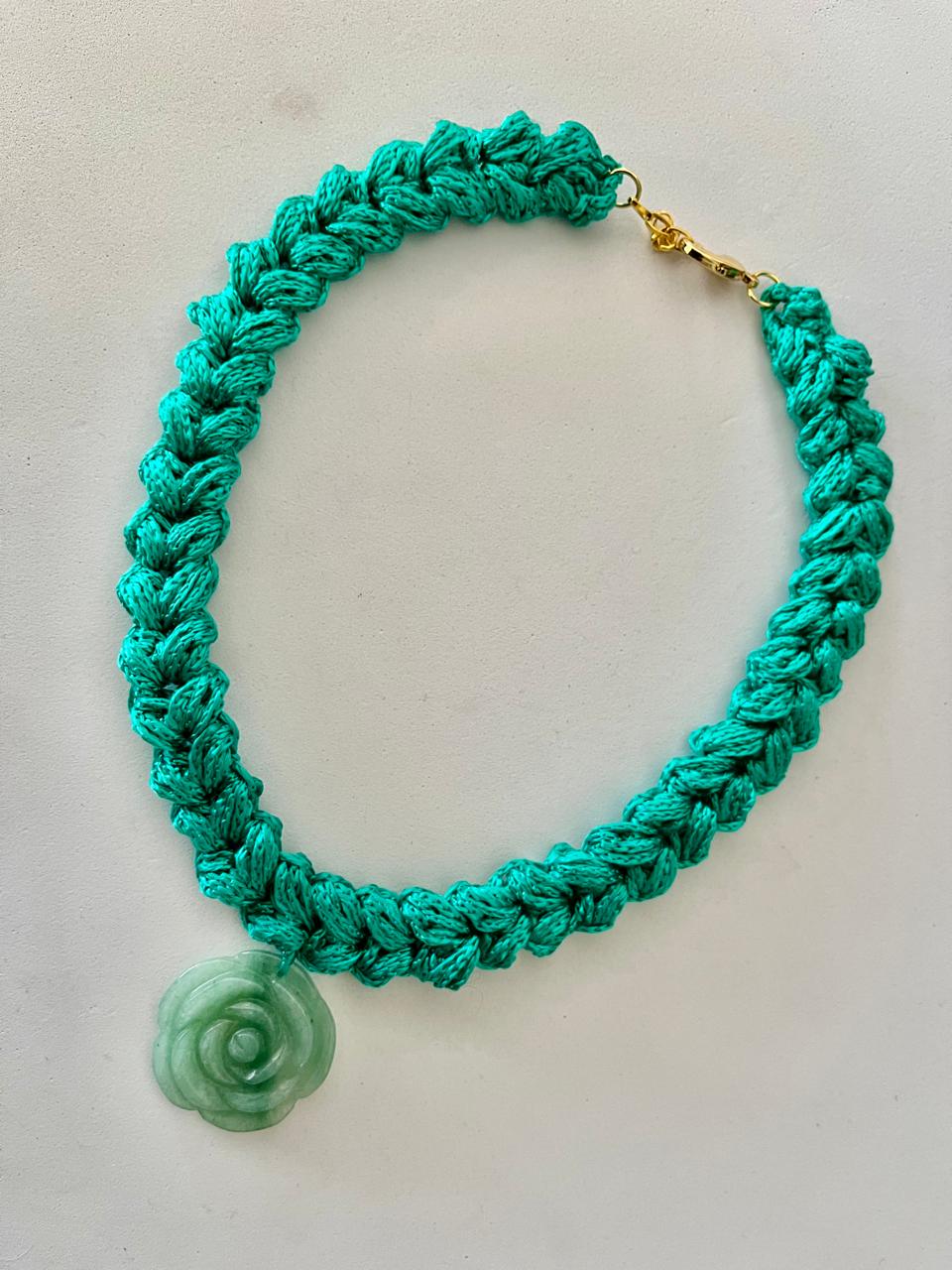 Collar Tejido Turquesa