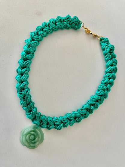 Collar Tejido Turquesa