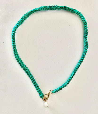 Collar Tejido Turquesa
