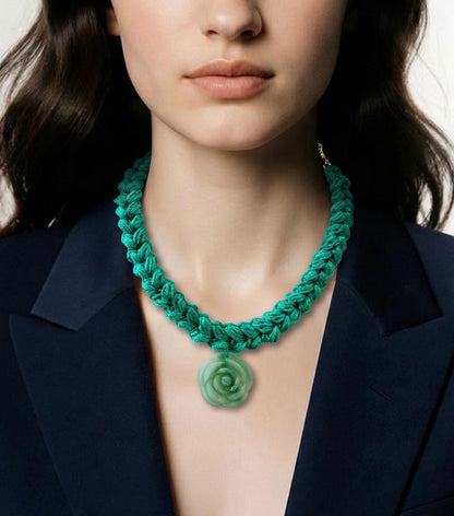 Collar Tejido Turquesa