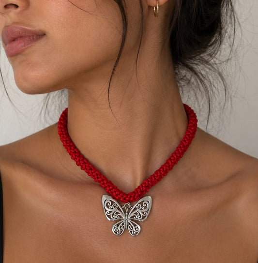 Collar Tejido Rojo