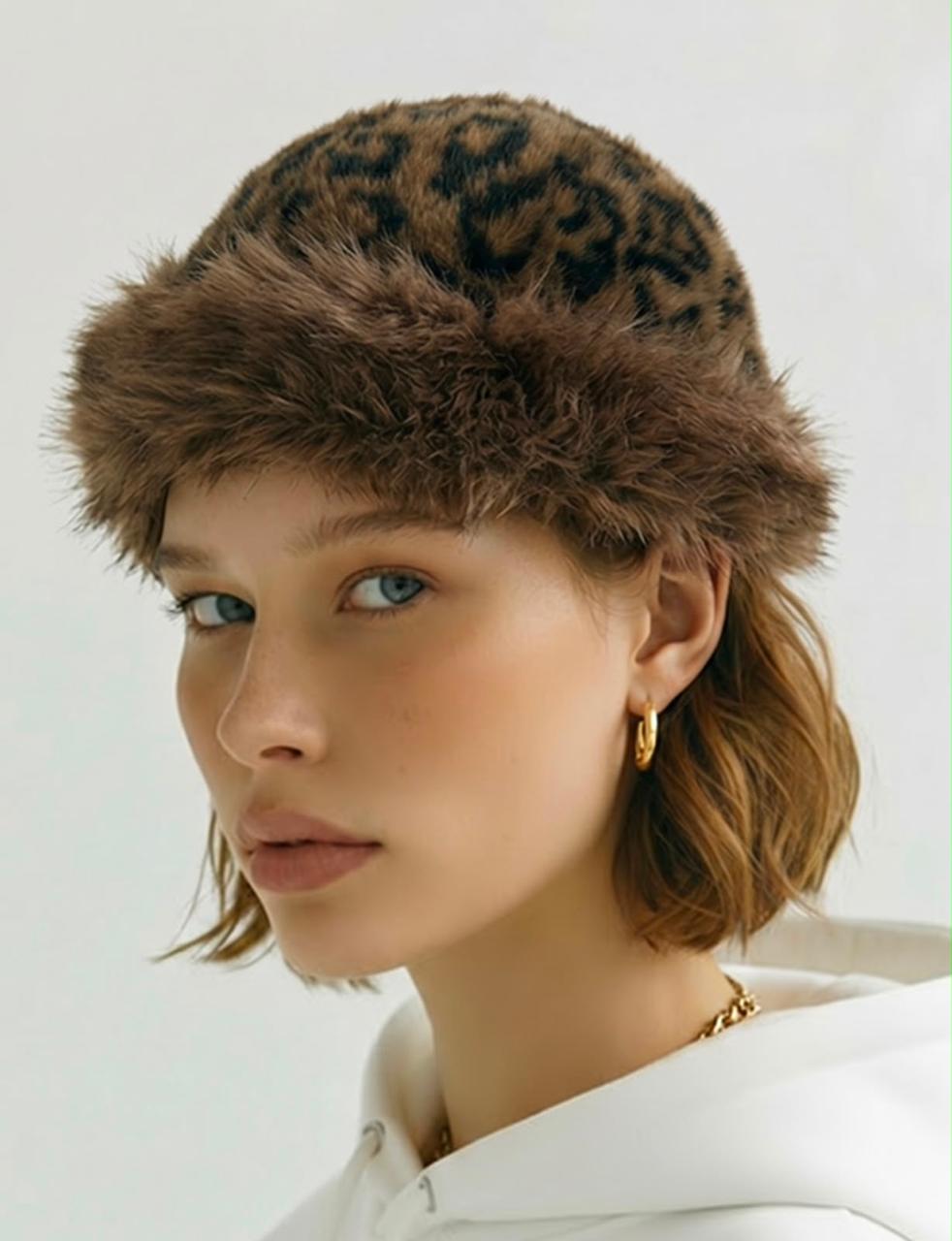 Gorro peludo, suave y cálido de estilo coreano