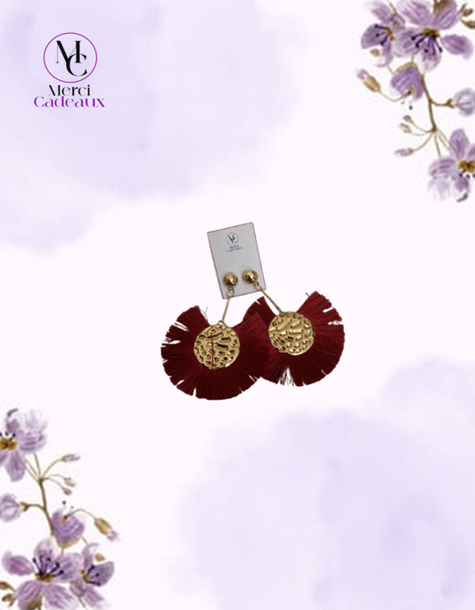 Pendientes de Flecos Blanco o Burdeo