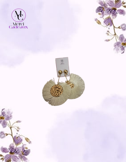 Pendientes de Flecos Blanco o Burdeo