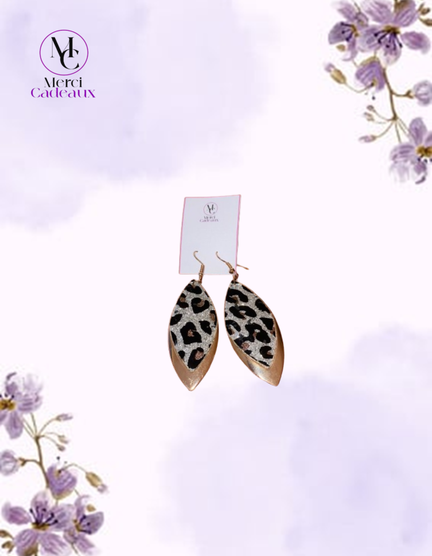 Pendientes Brillantes de Animal Print