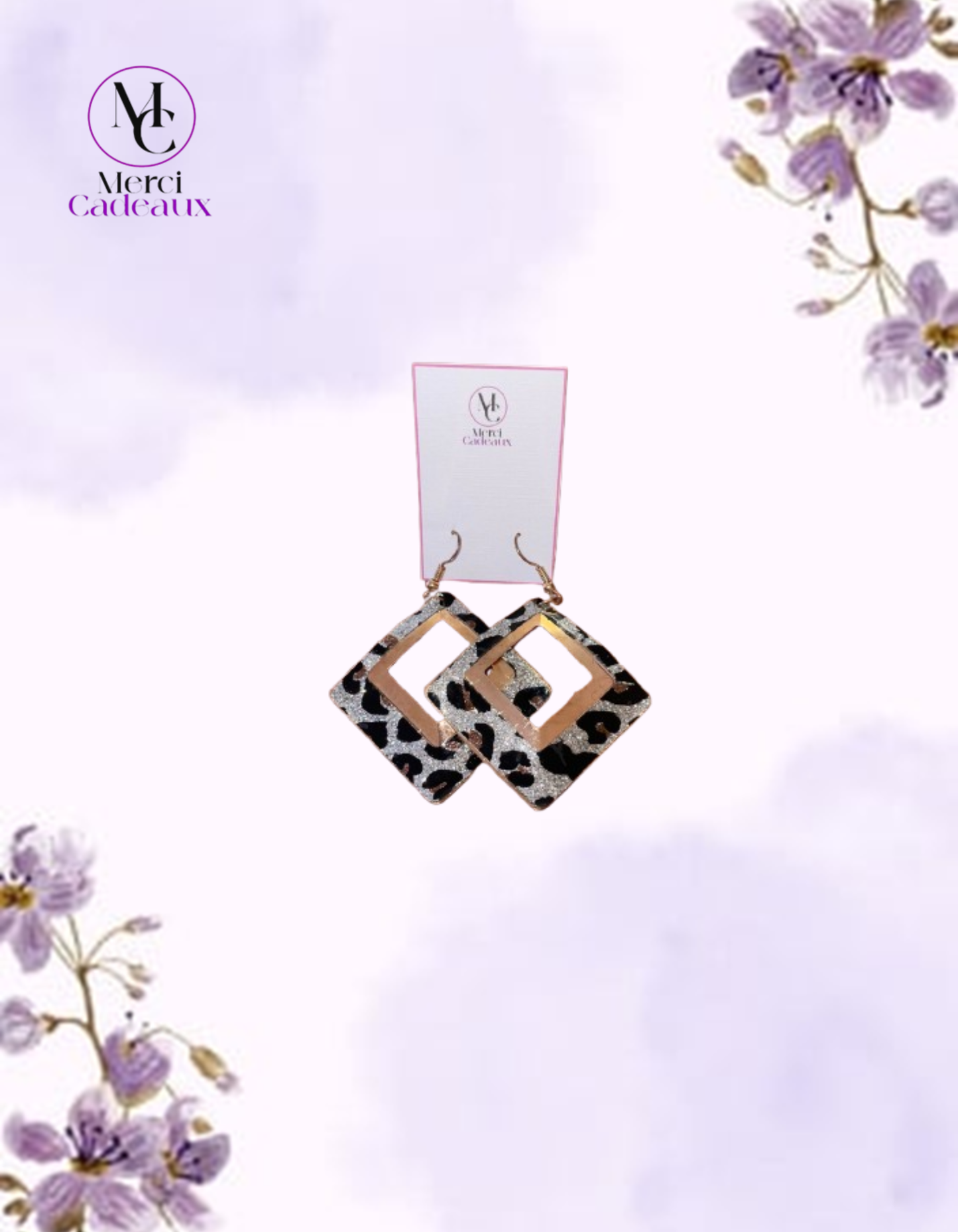 Pendientes Brillantes de Animal Print