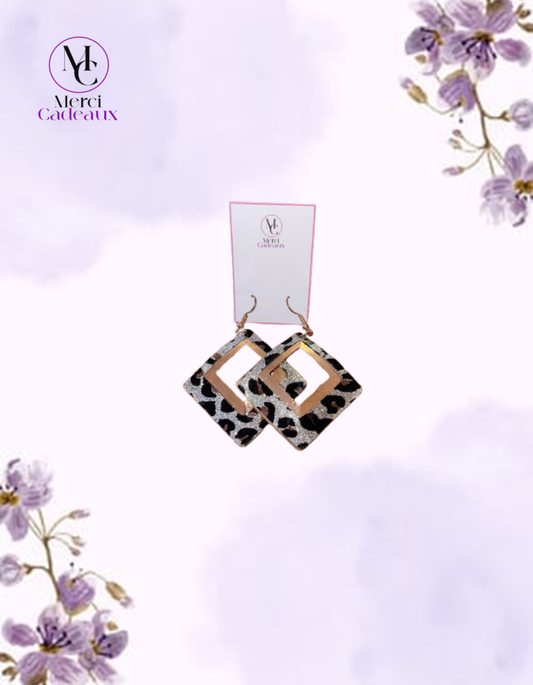 Pendientes Brillantes de Animal Print