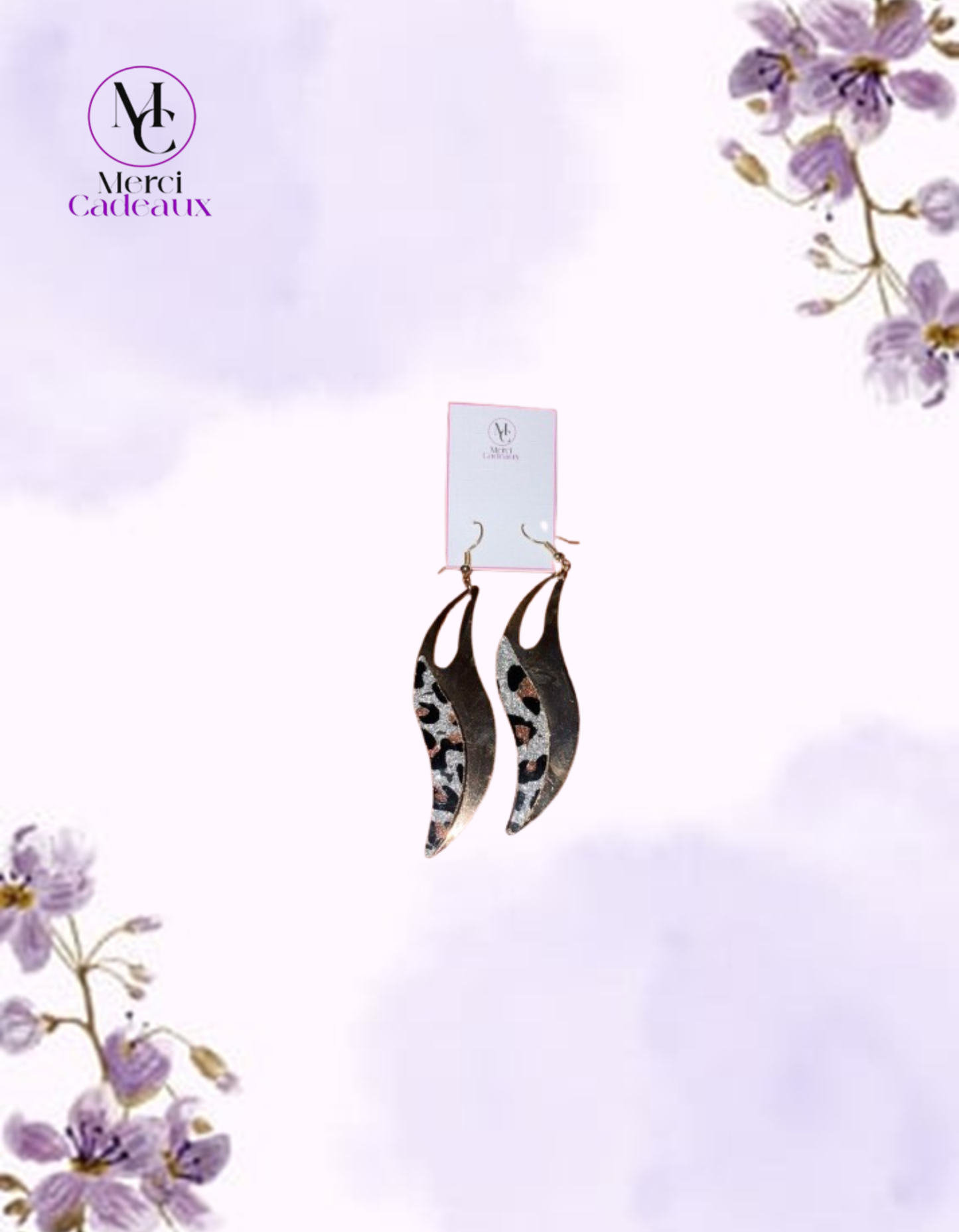 Pendientes Brillantes de Animal Print