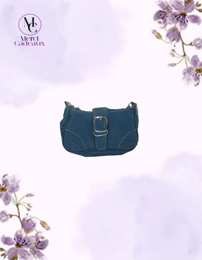 Cartera de hombro vaquero con cadena, bolso cuadrado