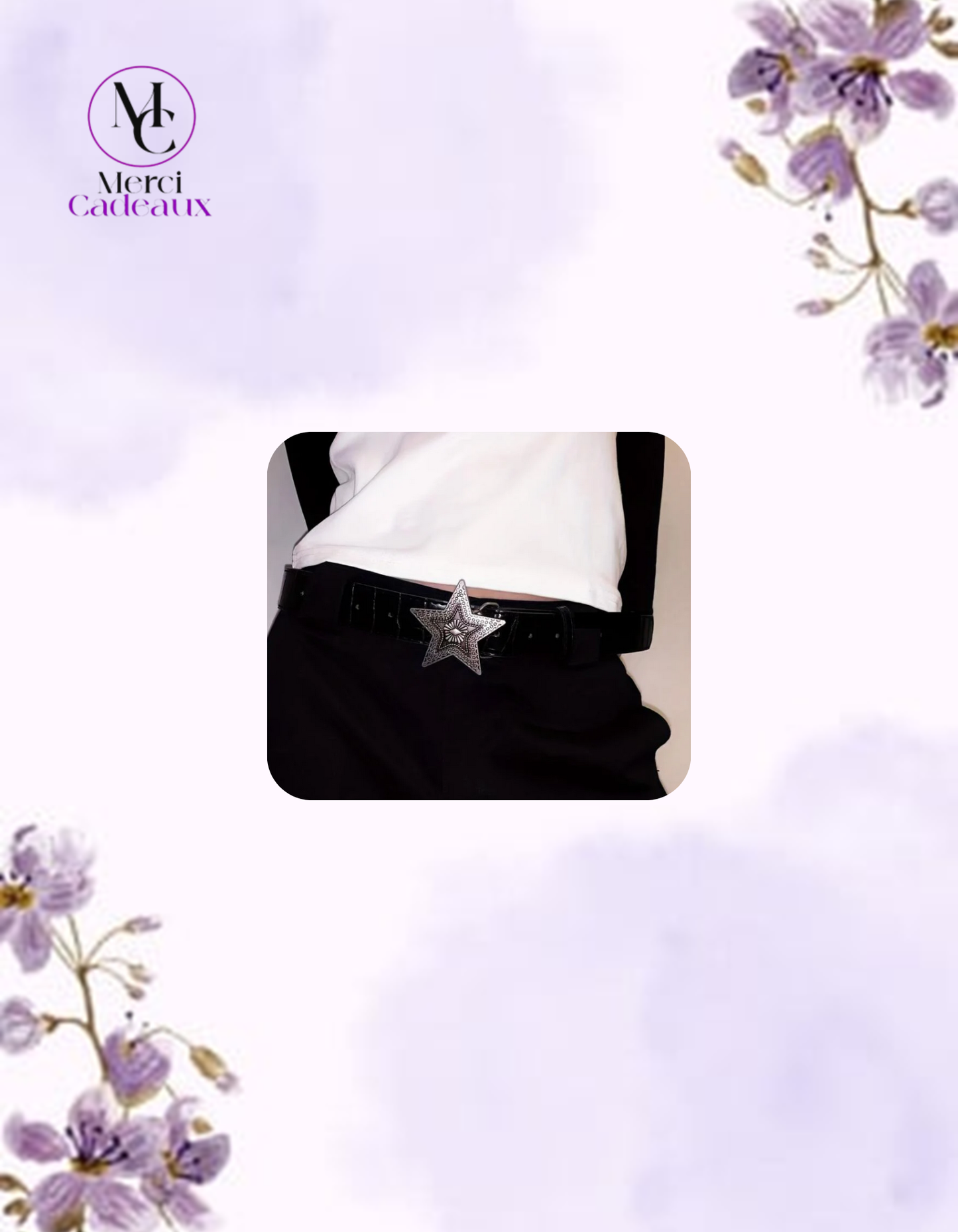 Cinturón negro con hebilla de estrella