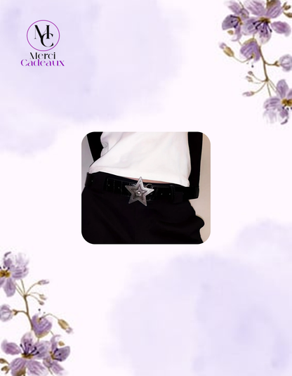 Cinturón negro con hebilla de estrella