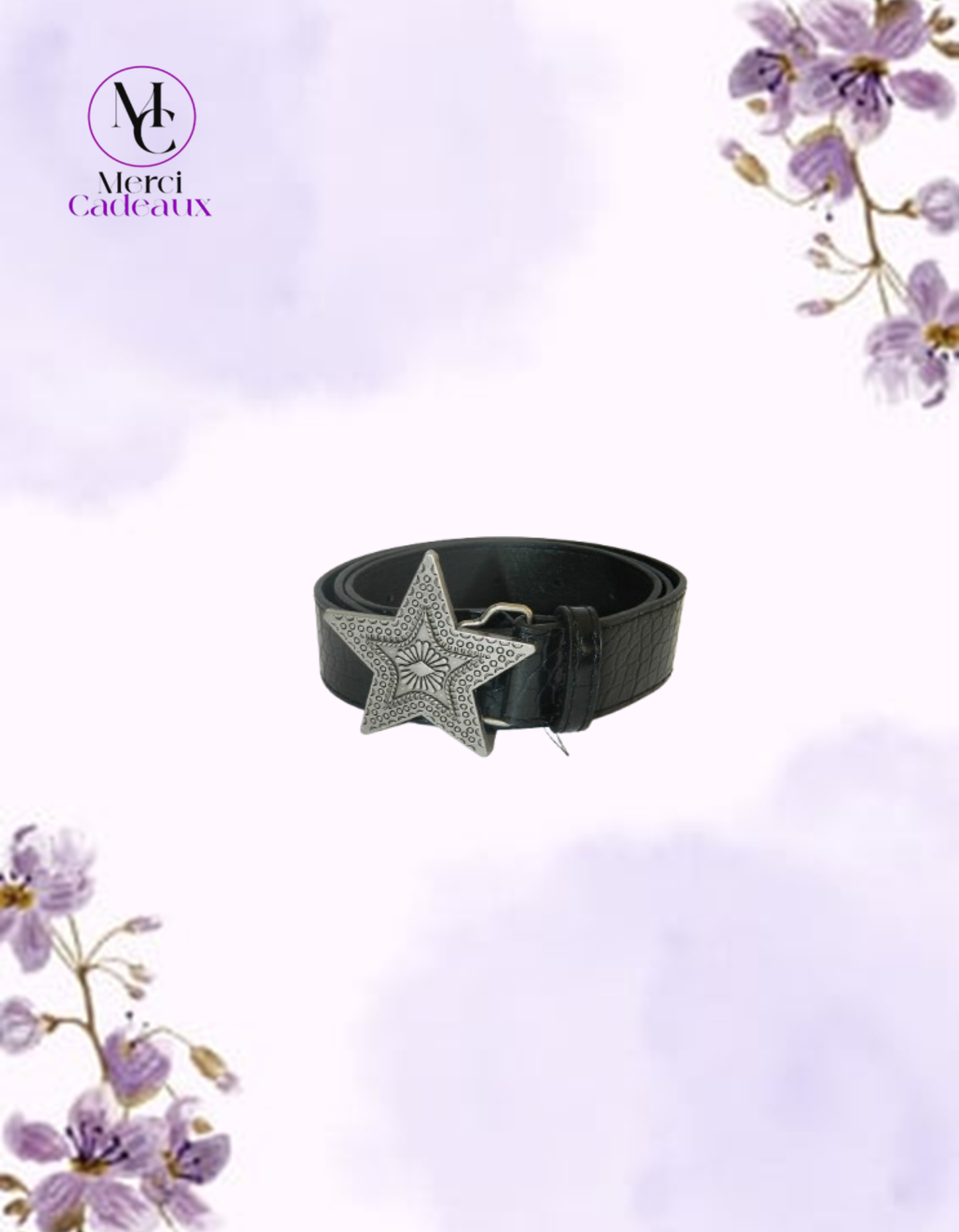 Cinturón negro con hebilla de estrella
