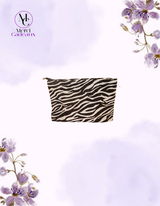 Cosmetiquero con estampado de cebra