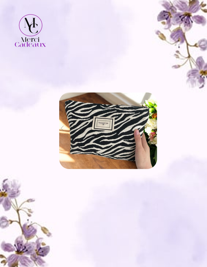Cosmetiquero con estampado de cebra