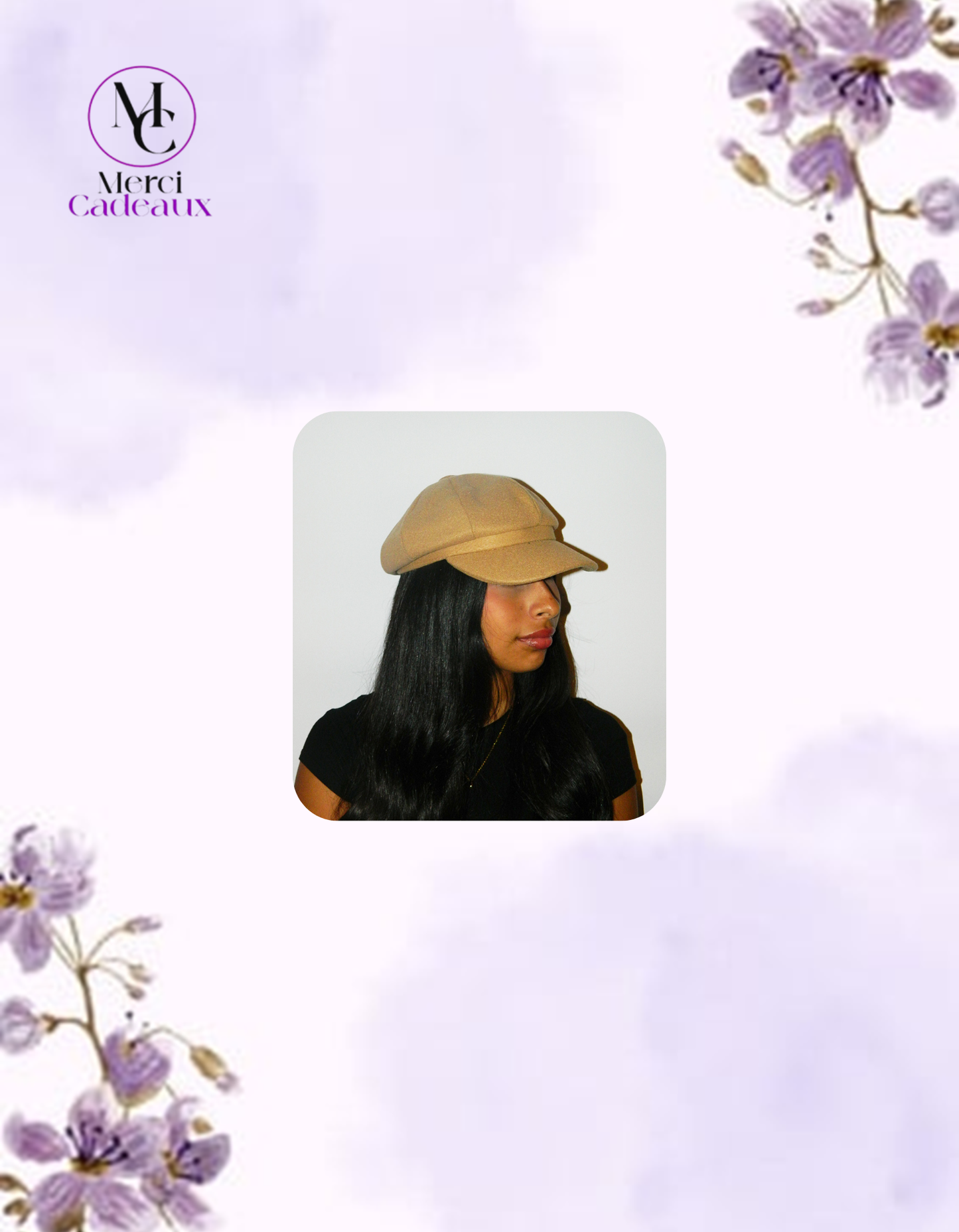 Gorro octogonal liso, boina de invierno