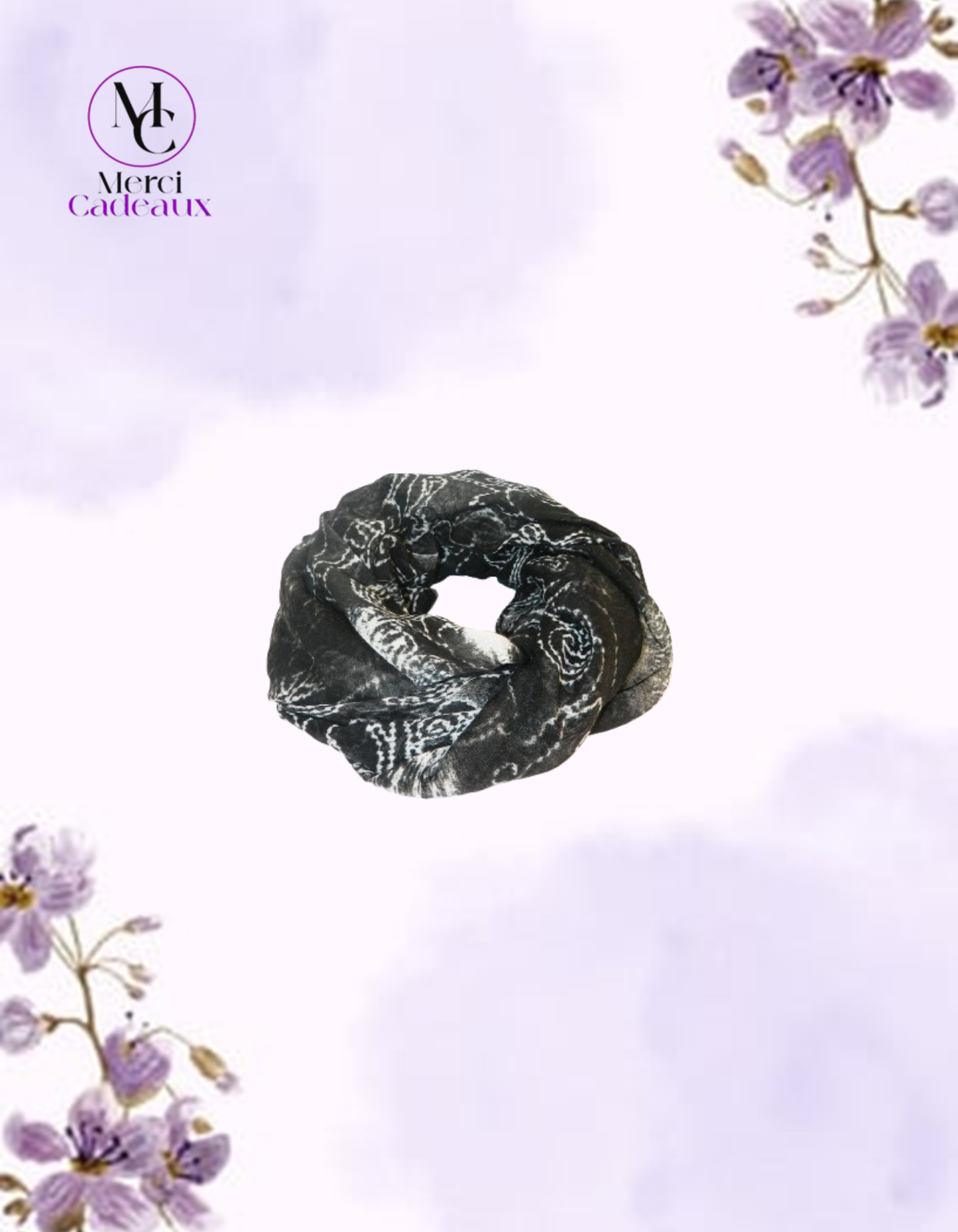 Pañuelo largo de Gasa con diseño