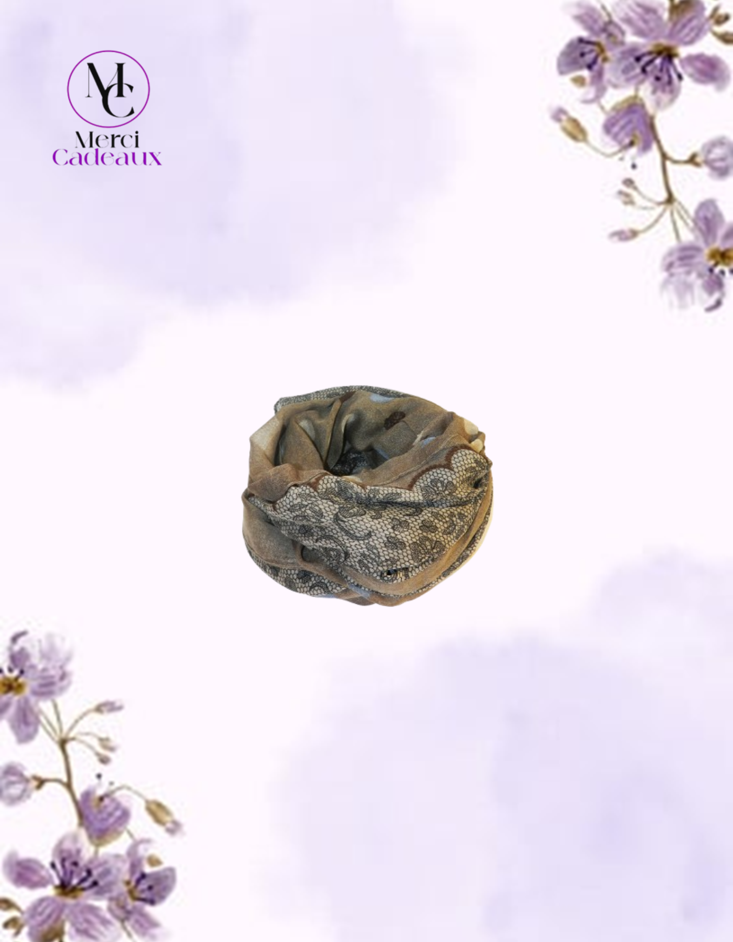 Pañuelo largo de Gasa con diseño
