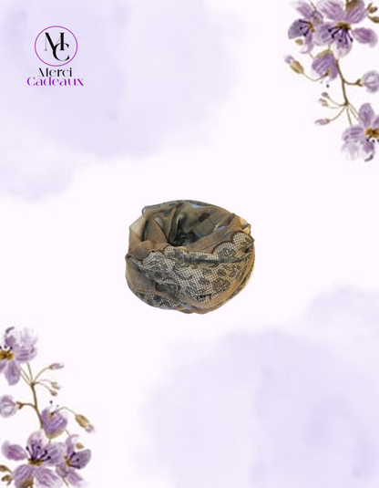 Pañuelo largo de Gasa con diseño