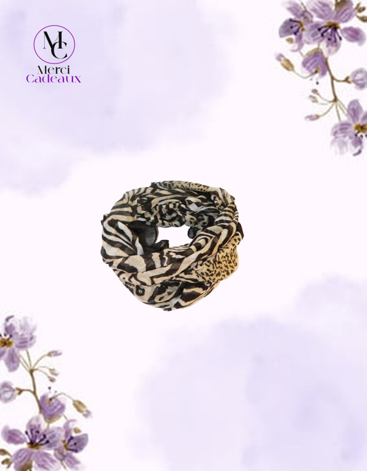 Pañuelo largo de Gasa con diseño