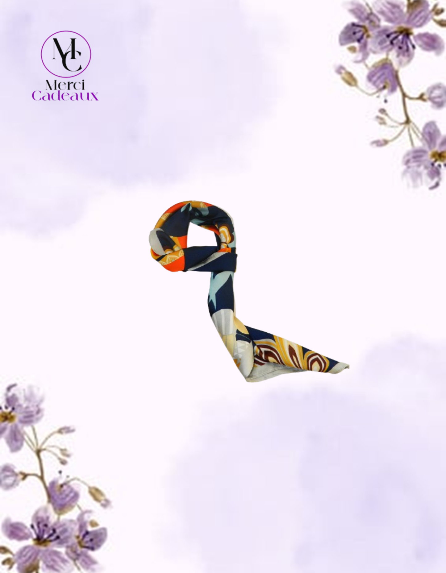 Pañuelo corto de Seda con diseño